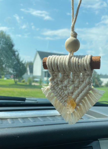 Macrame Rearview Mirror Diffuser Charm